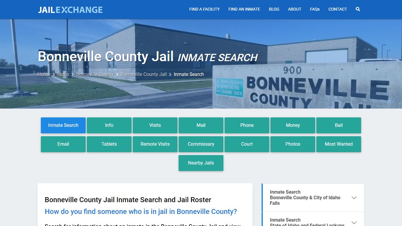 Inmate Search: Roster & Mugshots - Bonneville County Jail, ID